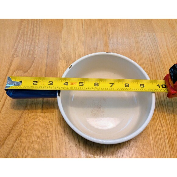 Vintage 16 Le Creuset France Enamel Cast Iron Sauce Pan Blue Hollow Handle w Lid - Picture 8 of 10